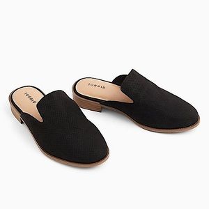 Torrid Black Slip On Shoes Perforated Mule Loafer Slides Size 9.5 Wide